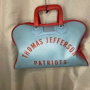 Vintage Vinyl Gym Bag. Thomas Jefferson Patriots. Blue And Red‌‌‌‌‌‌